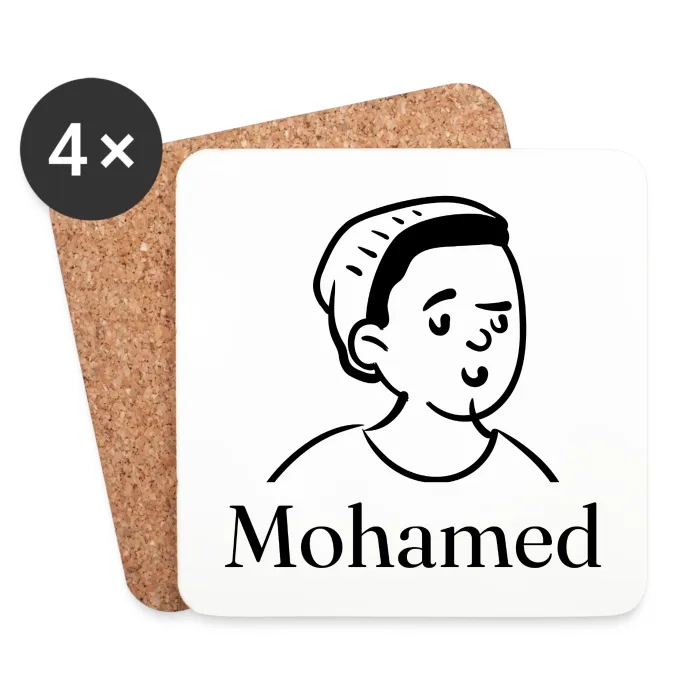 Lot de dessous de verre personnalisés au prénom Mohamed