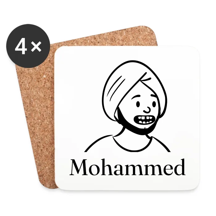 Lot de dessous de verre personnalisés au prénom Mohammed
