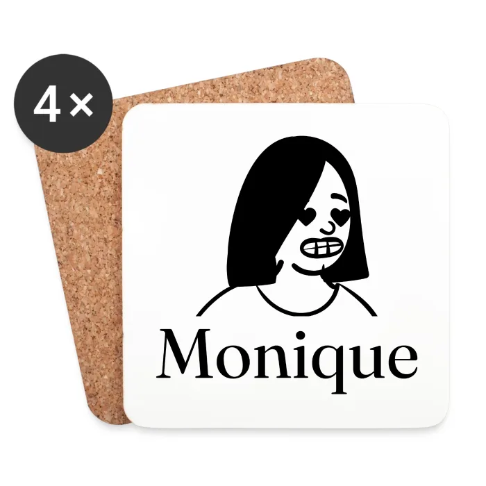 Lot de dessous de verre personnalisés au prénom Monique