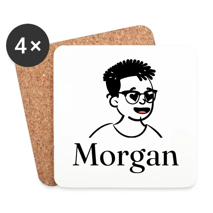Lot de dessous de verre personnalisés au prénom Morgan