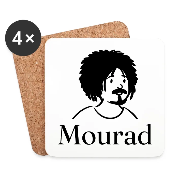 Lot de dessous de verre personnalisés au prénom Mourad