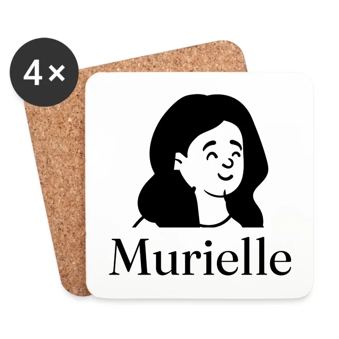 Lot de dessous de verre personnalisés au prénom Murielle