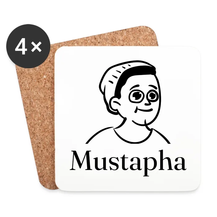 Lot de dessous de verre personnalisés au prénom Mustapha