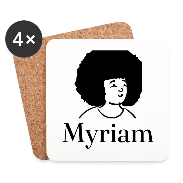 Lot de dessous de verre personnalisés au prénom Myriam