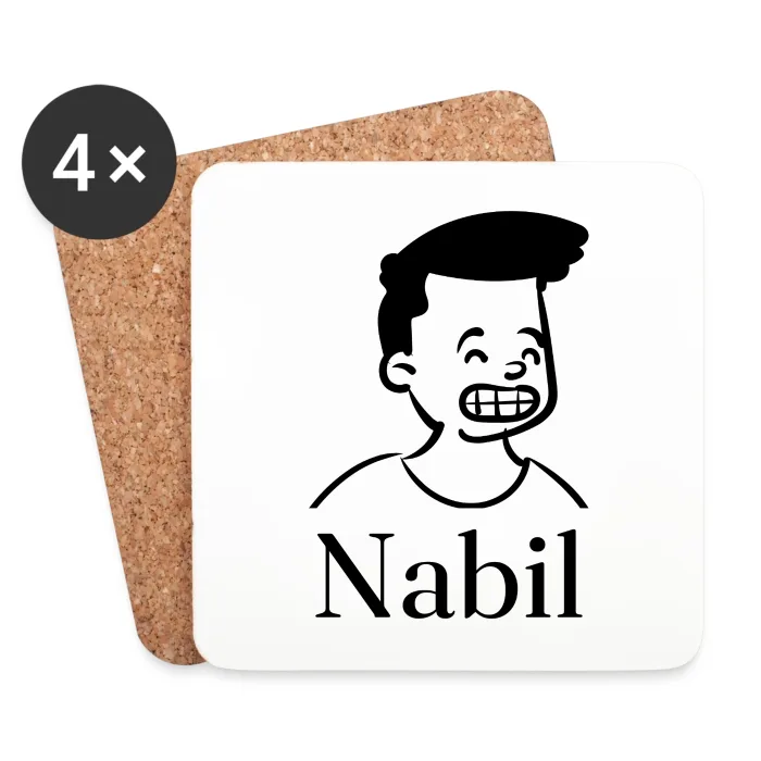 Lot de dessous de verre personnalisés au prénom Nabil