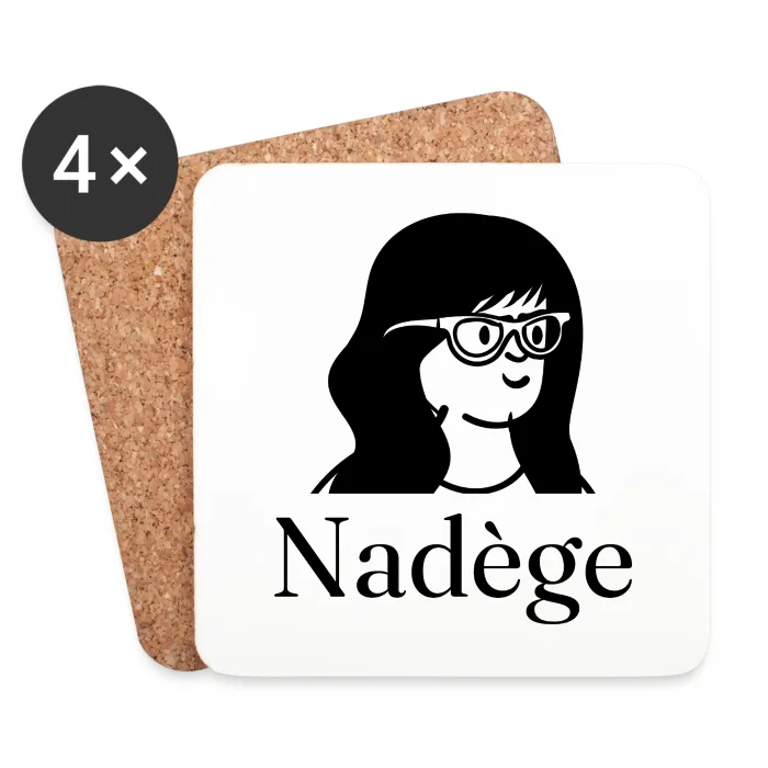 Lot de dessous de verre personnalisés au prénom Nadège