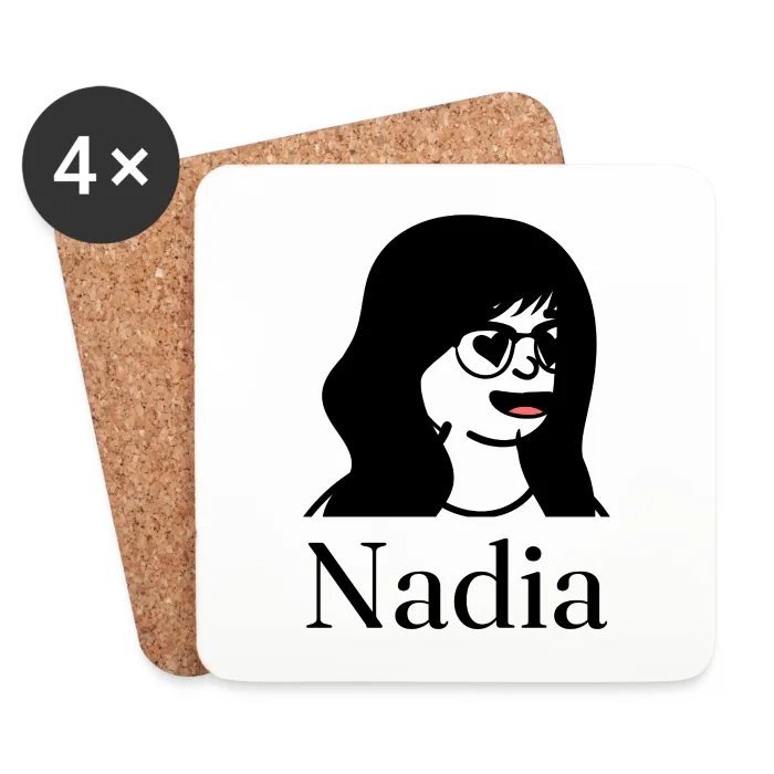 Lot de dessous de verre personnalisés au prénom Nadia
