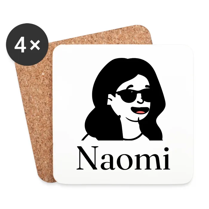 Lot de dessous de verre personnalisés au prénom Naomi