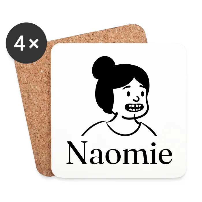 Lot de dessous de verre personnalisés au prénom Naomie