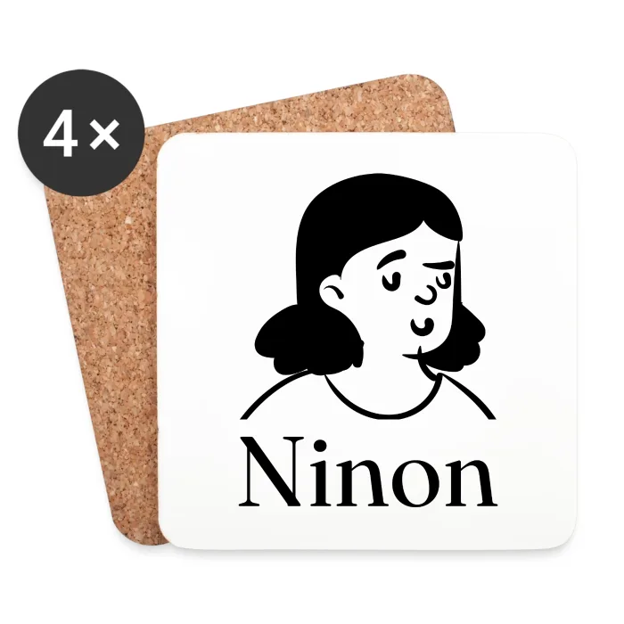 Lot de dessous de verre personnalisés au prénom Ninon