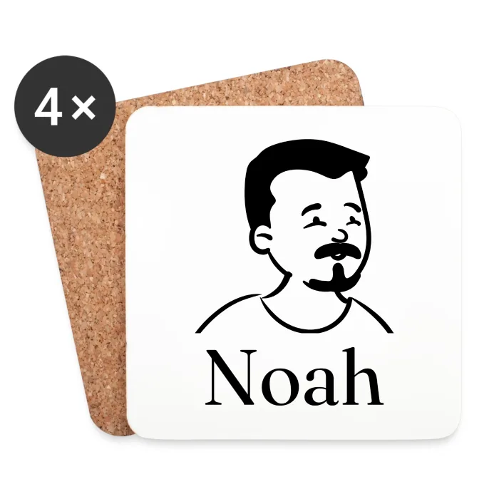 Lot de dessous de verre personnalisés au prénom Noah