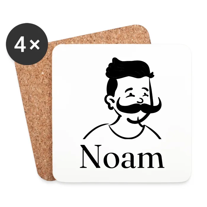 Lot de dessous de verre personnalisés au prénom Noam