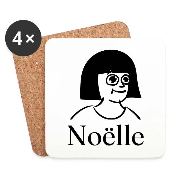 Lot de dessous de verre personnalisés au prénom Noëlle