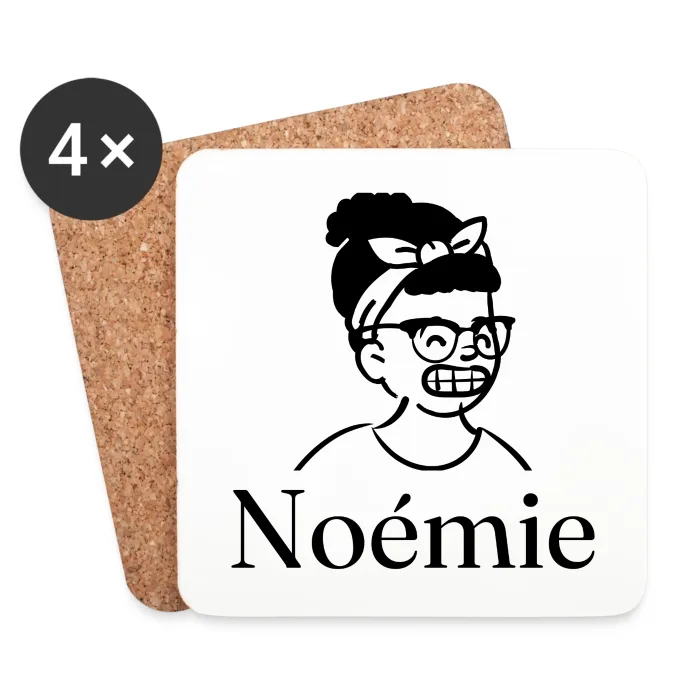Lot de dessous de verre personnalisés au prénom Noémie