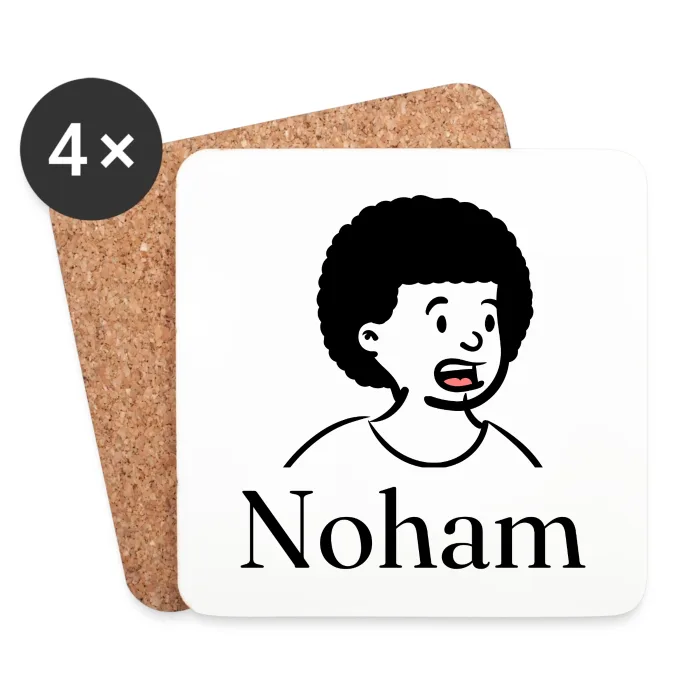 Lot de dessous de verre personnalisés au prénom Noham