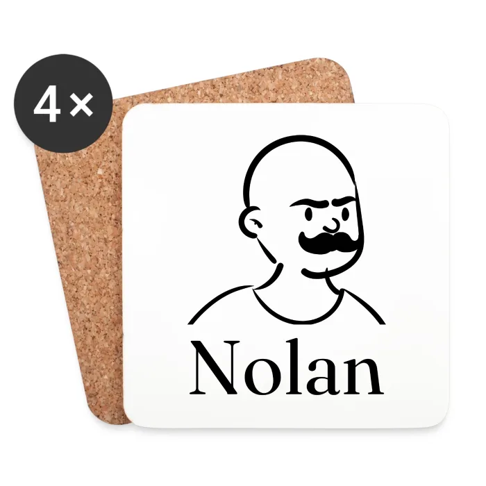 Lot de dessous de verre personnalisés au prénom Nolan