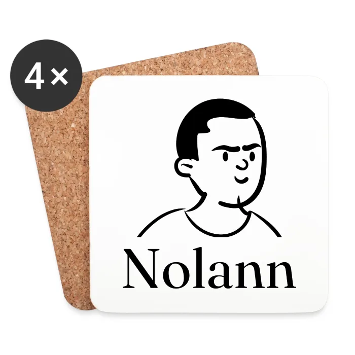 Lot de dessous de verre personnalisés au prénom Nolann