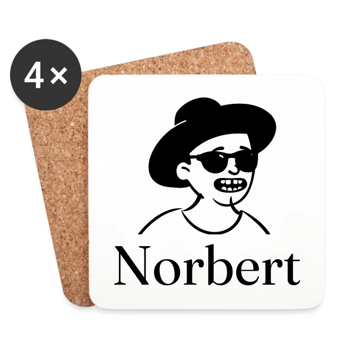 Lot de dessous de verre personnalisés au prénom Norbert