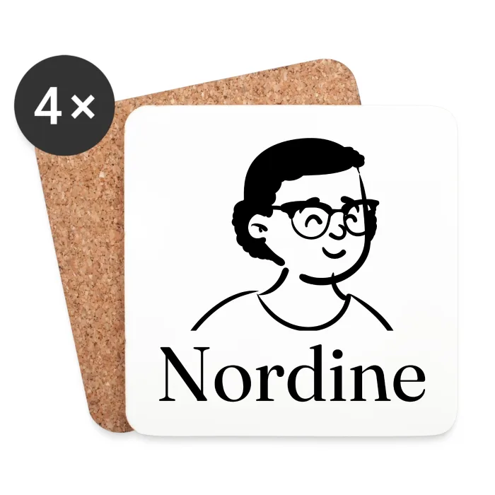 Lot de dessous de verre personnalisés au prénom Nordine