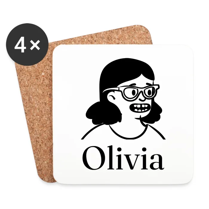 Lot de dessous de verre personnalisés au prénom Olivia