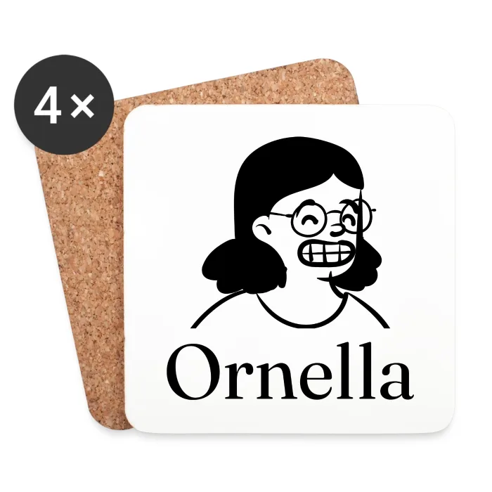 Lot de dessous de verre personnalisés au prénom Ornella