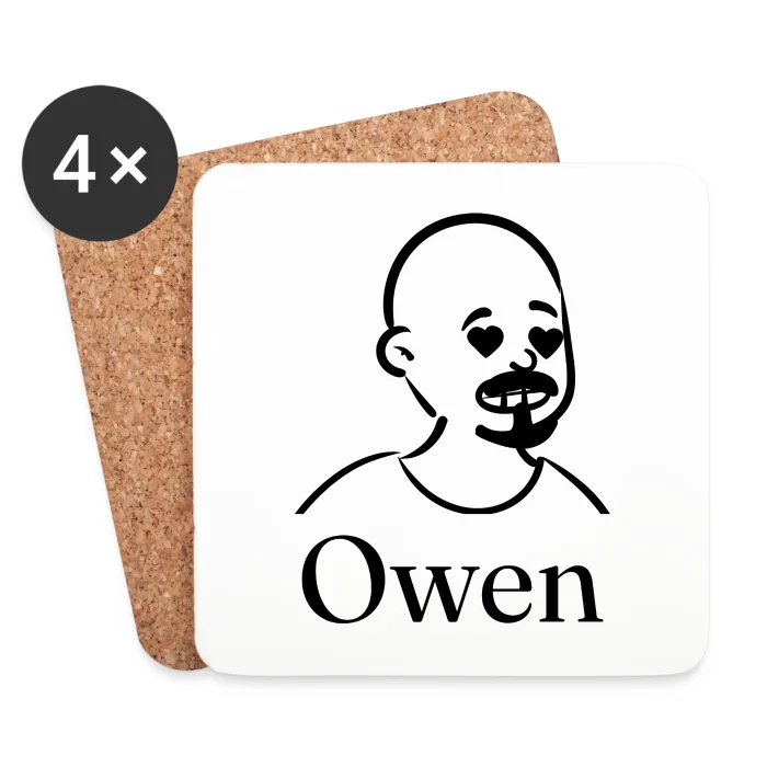 Lot de dessous de verre personnalisés au prénom Owen