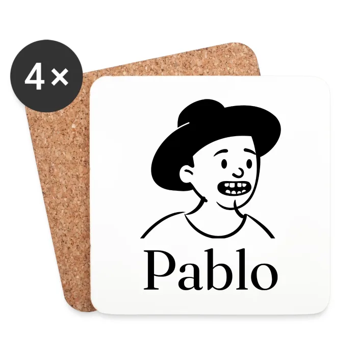 Lot de dessous de verre personnalisés au prénom Pablo