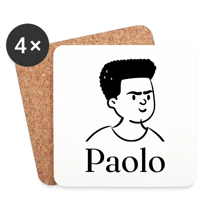 Lot de dessous de verre personnalisés au prénom Paolo