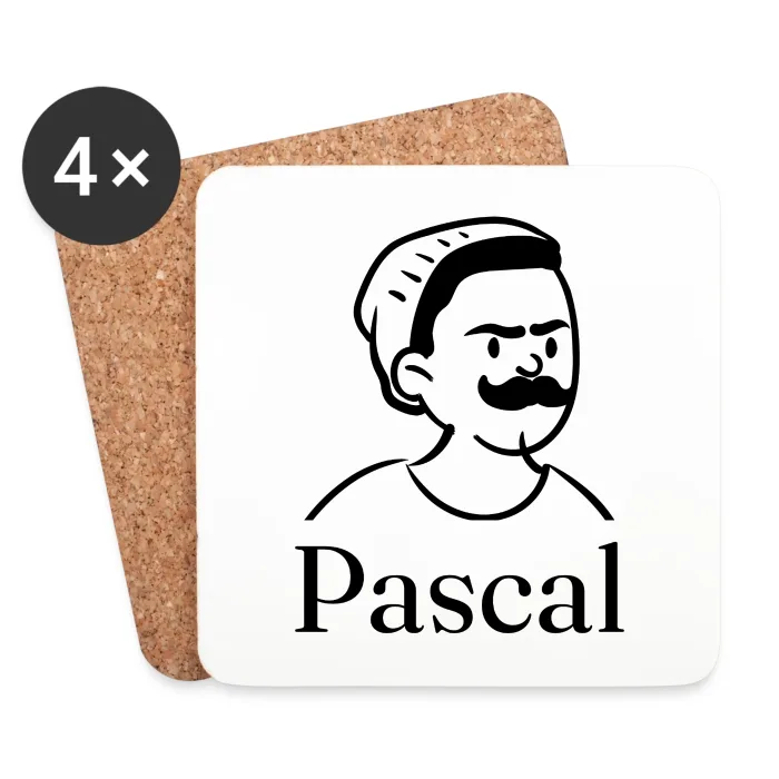 Lot de dessous de verre personnalisés au prénom Pascal
