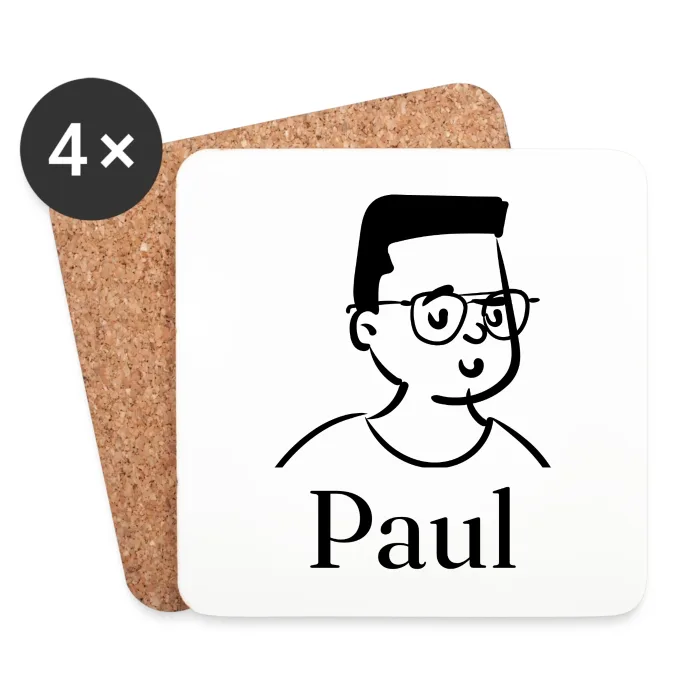 Lot de dessous de verre personnalisés au prénom Paul