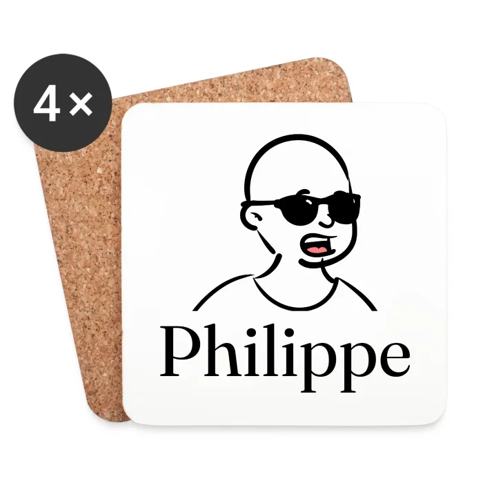 Lot de dessous de verre personnalisés au prénom Philippe