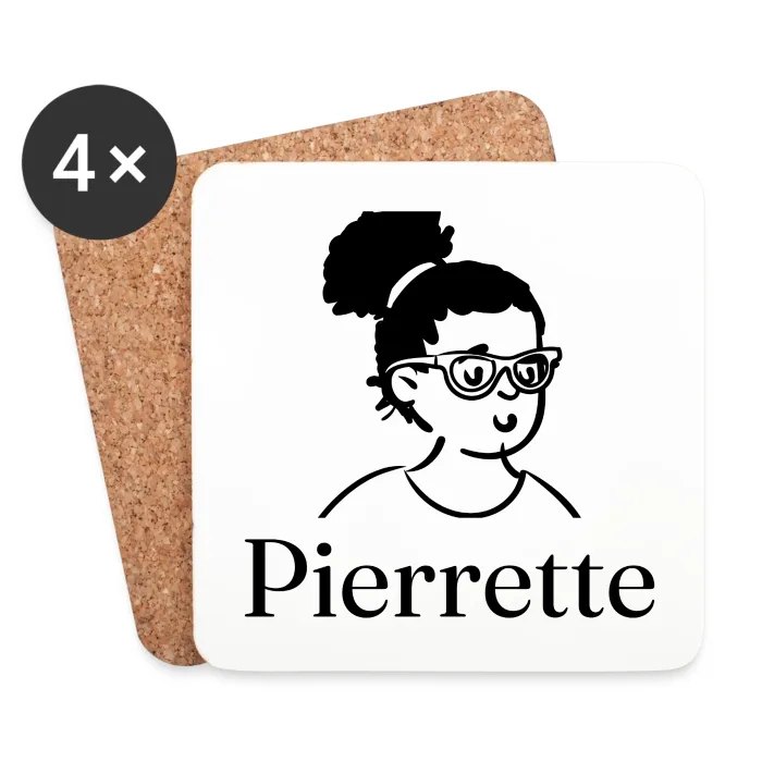 Lot de dessous de verre personnalisés au prénom Pierrette