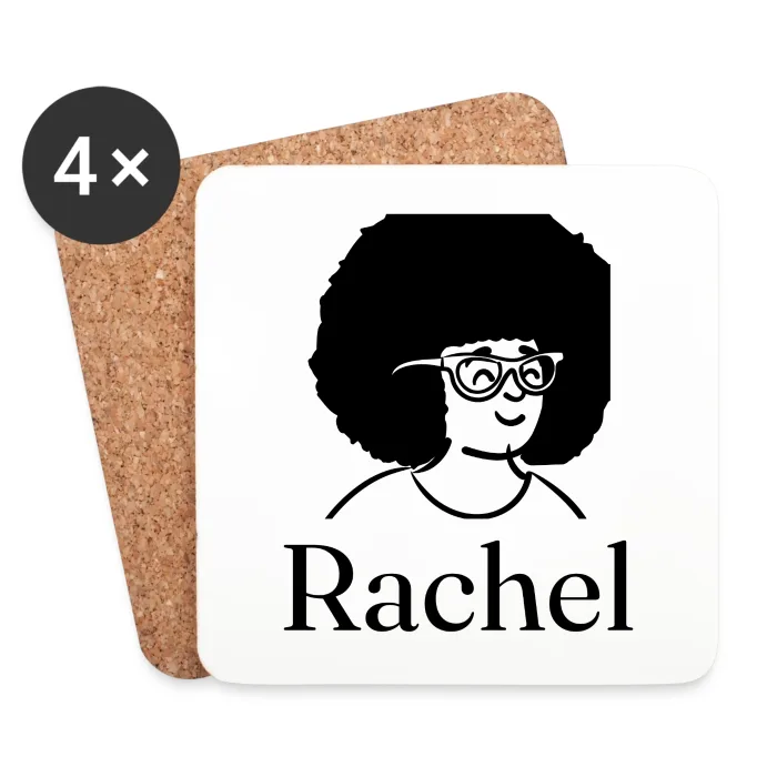Lot de dessous de verre personnalisés au prénom Rachel