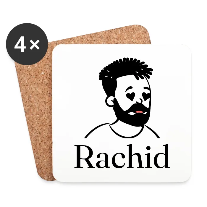 Lot de dessous de verre personnalisés au prénom Rachid