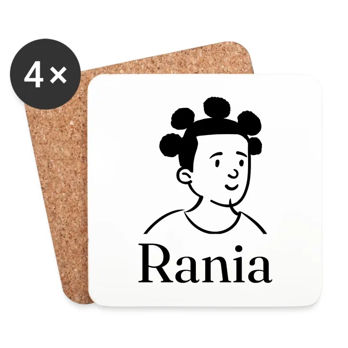 Lot de dessous de verre personnalisés au prénom Rania