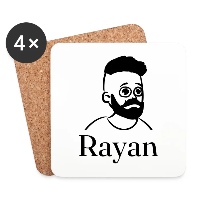 Lot de dessous de verre personnalisés au prénom Rayan