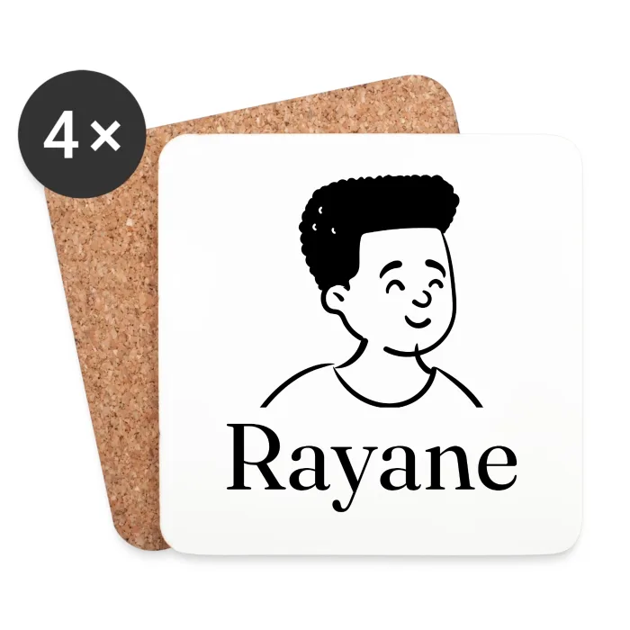 Lot de dessous de verre personnalisés au prénom Rayane