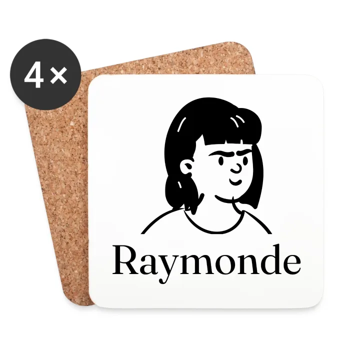 Lot de dessous de verre personnalisés au prénom Raymonde