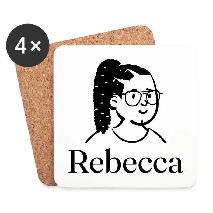 Lot de dessous de verre personnalisés au prénom Rebecca