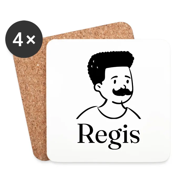 Lot de dessous de verre personnalisés au prénom Regis