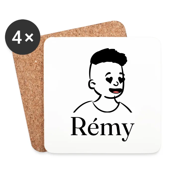 Lot de dessous de verre personnalisés au prénom Rémy