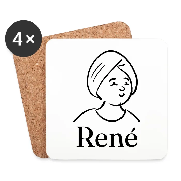 Lot de dessous de verre personnalisés au prénom René