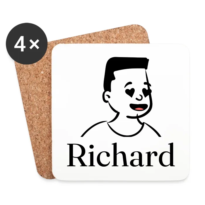 Lot de dessous de verre personnalisés au prénom Richard
