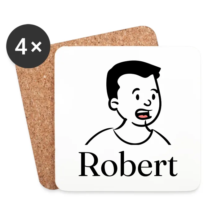 Lot de dessous de verre personnalisés au prénom Robert