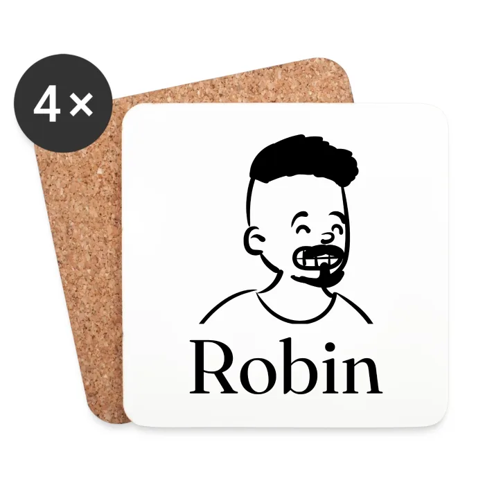 Lot de dessous de verre personnalisés au prénom Robin