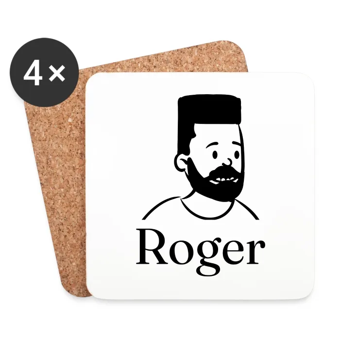 Lot de dessous de verre personnalisés au prénom Roger
