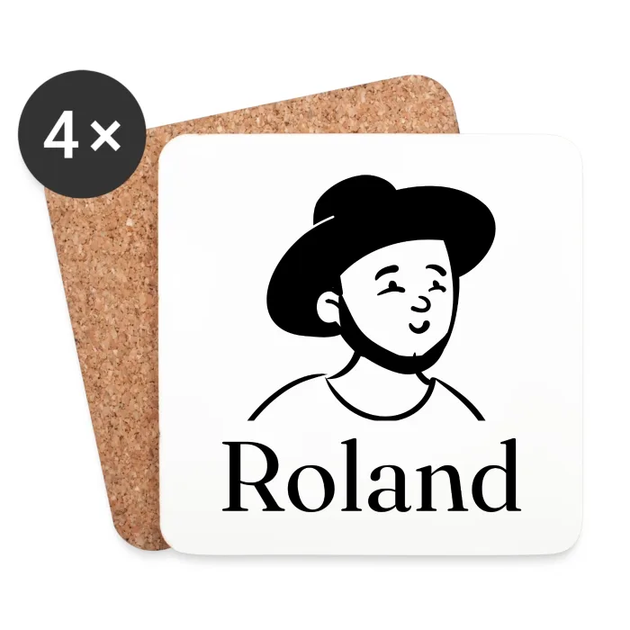 Lot de dessous de verre personnalisés au prénom Roland