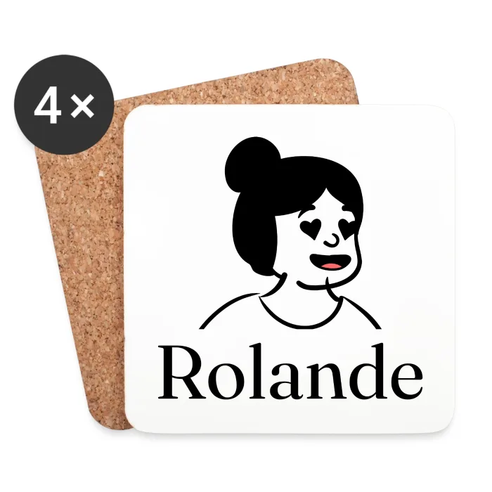 Lot de dessous de verre personnalisés au prénom Rolande