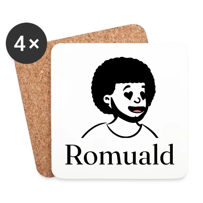Lot de dessous de verre personnalisés au prénom Romuald