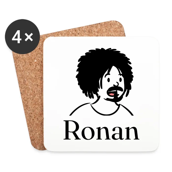 Lot de dessous de verre personnalisés au prénom Ronan